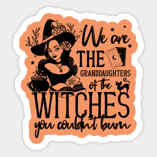 Halloween Feminist Granddaughters of Witches Orange Sticker